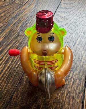Z Wind Ups Tucker the Monkey Transparent Green Wind-Up Toy w/ Cymbals FUNCTIONAL